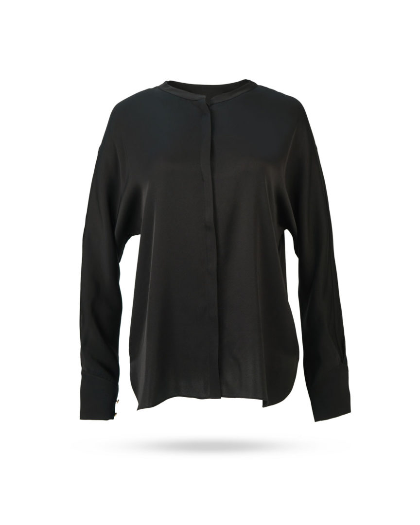 IVI-Solid-Seidenbluse-Schwarz-21201070 IVI Solid Seidenbluse Schwarz 21201070
