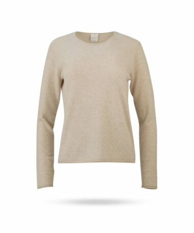 Mary Yve Cashmere Pullover mit Rollkanten Beige 50099 932