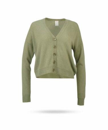 Mary Yve Cashmere Weste cropped Avocado 50219 679