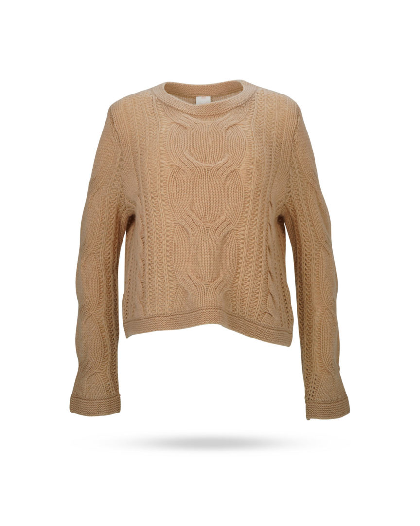 Mary-Yve-Pullover-mit-Zopfmuster-Nude-50255-933 Mary Yve Pullover mit Zopfmuster Nude 50255 933