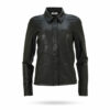 Penn Ink Lederimitat Bluse Schwarz W21N1016