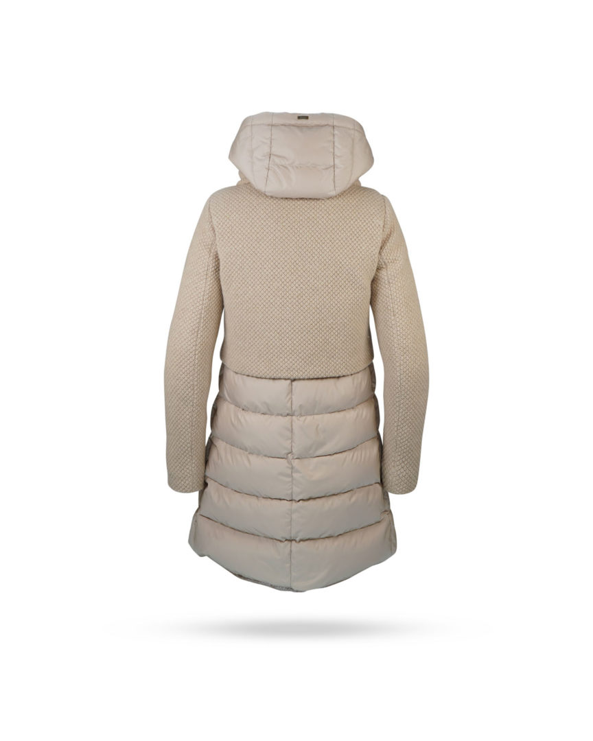 Herno-Daunenmantel-mit-Strickeinsatz-Beige-PI0822D-2 Herno Daunenmantel mit Strickeinsatz Beige PI0822D 2