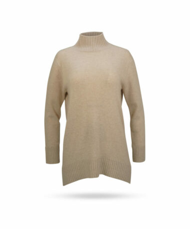 Mary Yve Cashmere Longpullover Stehbund Beige 50228 932
