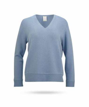 Mary Yve Cashmere V Pullover Hellblau 50229 314