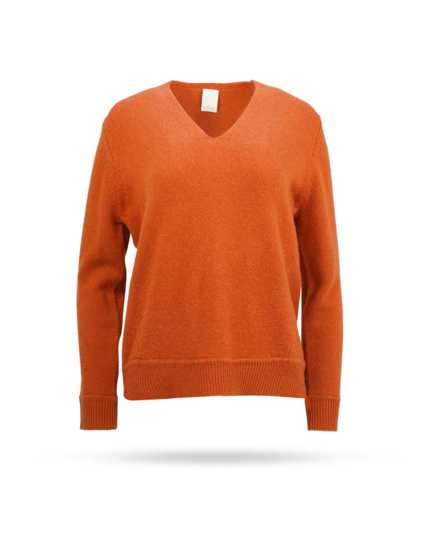 Mary-Yve-Cashmere-V-Pullover-Kurbis-50229-569 Mary Yve Cashmere V Pullover Kürbis 50229 569