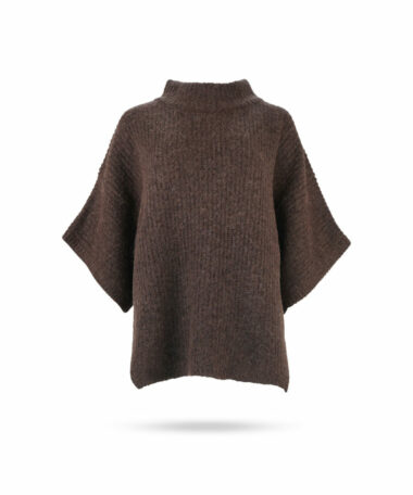 Mary Yve Grobstrick Poncho Pullover Braun 87013 1