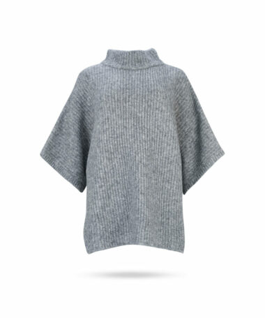 Mary Yve Grobstrick Poncho Pullover Grau 87013 1