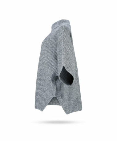 Mary Yve Grobstrick Poncho Pullover Grau 87013 2
