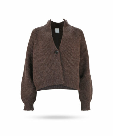 Mary Yve Grobstrick Weste mit Ballonarm Braun 87014