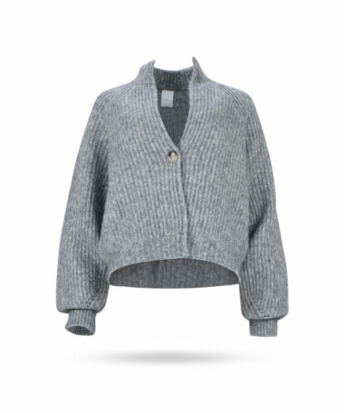 Mary Yve Grobstrick Weste mit Ballonarm Grau 87014