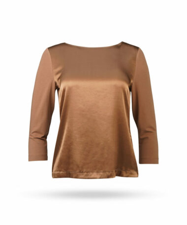 Mary Yve Seiden Jersey U Boot Bluse Nougat 20050 713