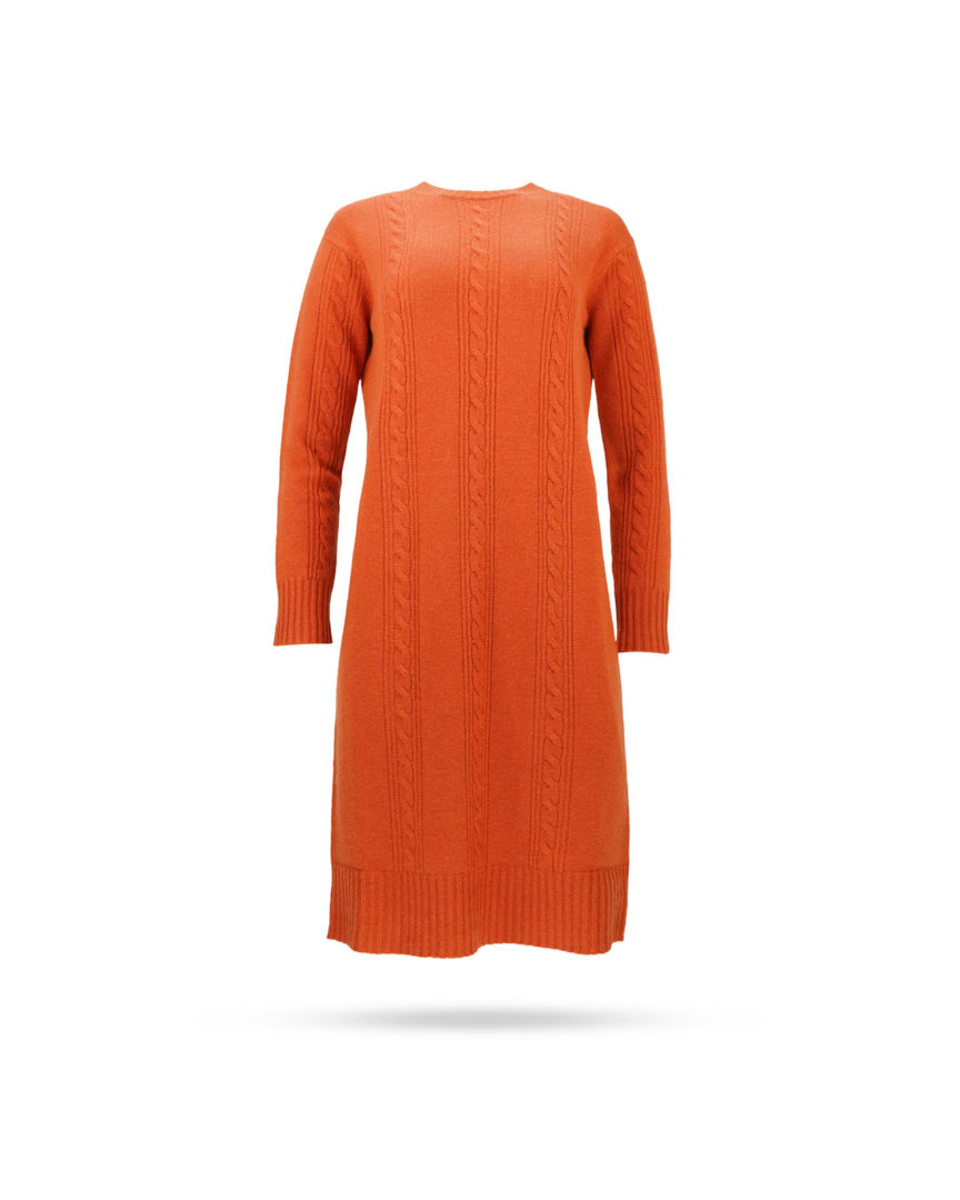 Max-Mara-Paese-Strickkleid-mit-Schalkragen-Kurbis-MM12069-2 Max Mara Paese Strickkleid mit Schalkragen Kurbis MM12069 2