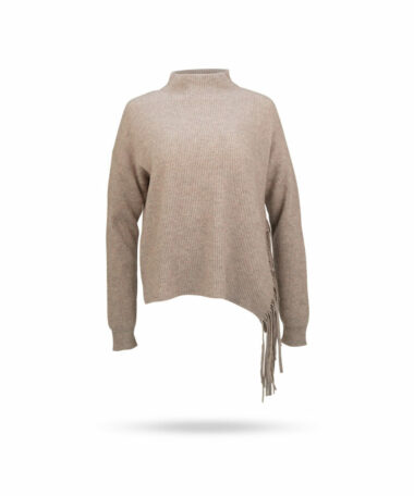 Repeat Grobstrick Pullover mit Fransen Multibeige 200617 1