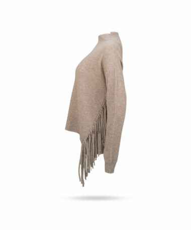 Repeat Grobstrick Pullover mit Fransen Multibeige 200617 2