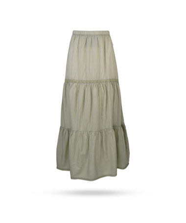 Penn-Ink-Maxirock-mit-Volants-Schilfgruen-S22F1032