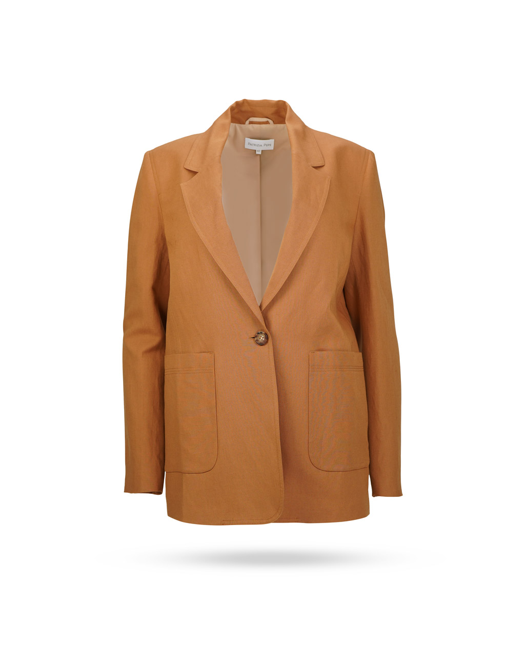 Patrizia-Pepe-Leinen-Blazer-Cognac-2S1423-A052 Patrizia-Pepe-Leinen-Blazer-Cognac-2S1423-A052