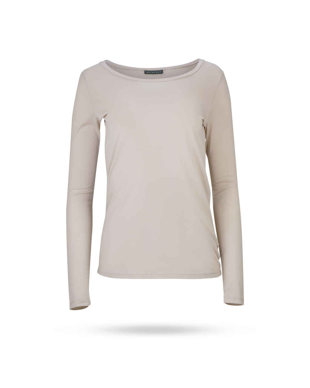 Outryght-Lola-Rundhals-Shirt-Beige Outryght-Lola-Rundhals-Shirt-Beige