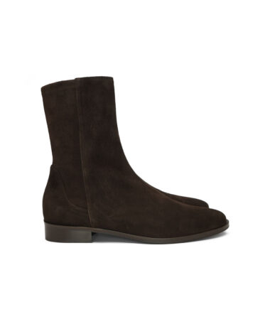 Masiero Lorenzo Velourleder Stretchstiefeletten mit Zipp Braun W2231223 Camoscio Moro 1