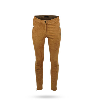 Arma Lederstretch Hose mit Zipp Cognac