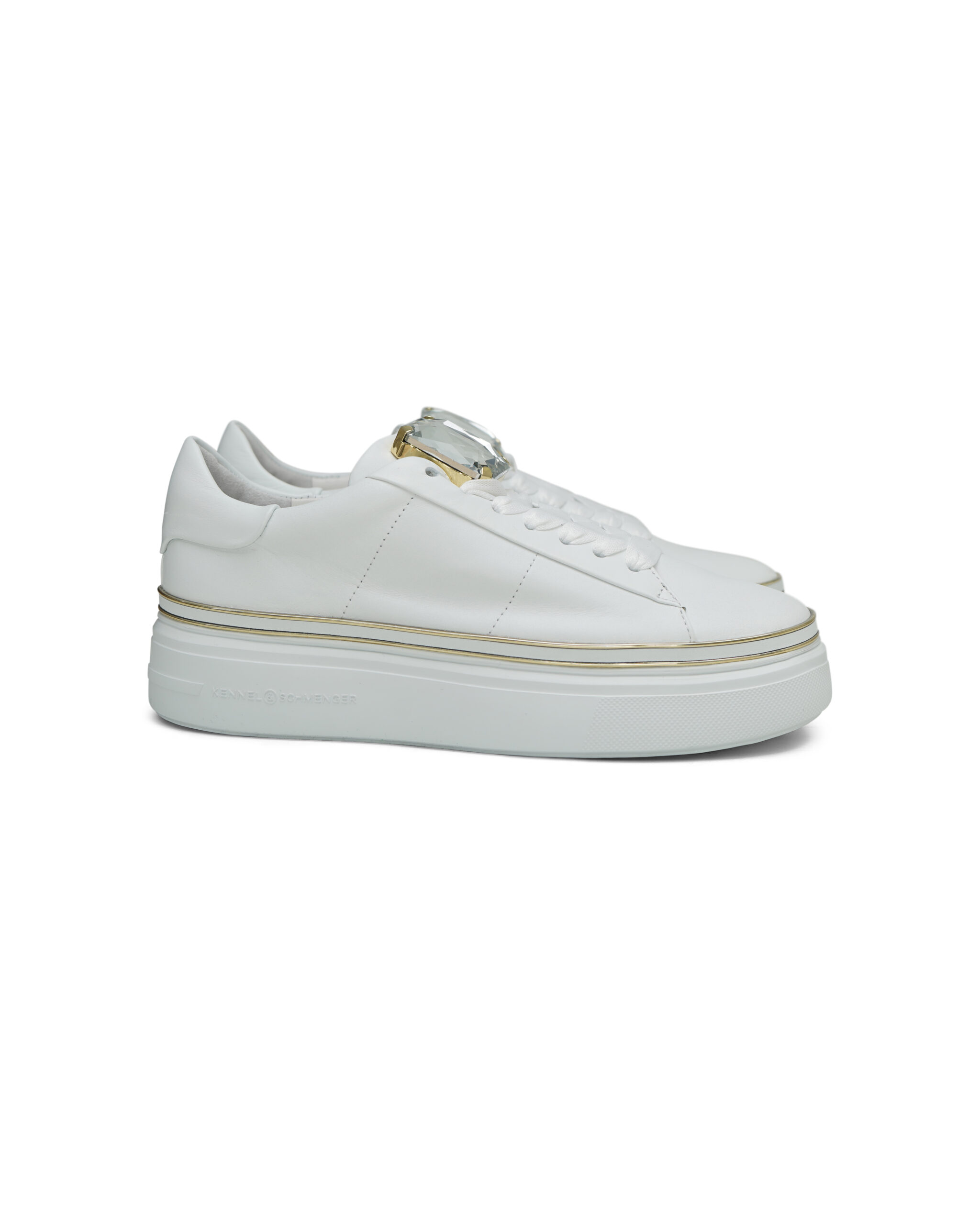 KennelSchmenger-Elan-Plateau-Sneaker-mit-Schmuckstein-Weiss-1 KennelSchmenger Elan Plateau Sneaker mit Schmuckstein Weiss 1