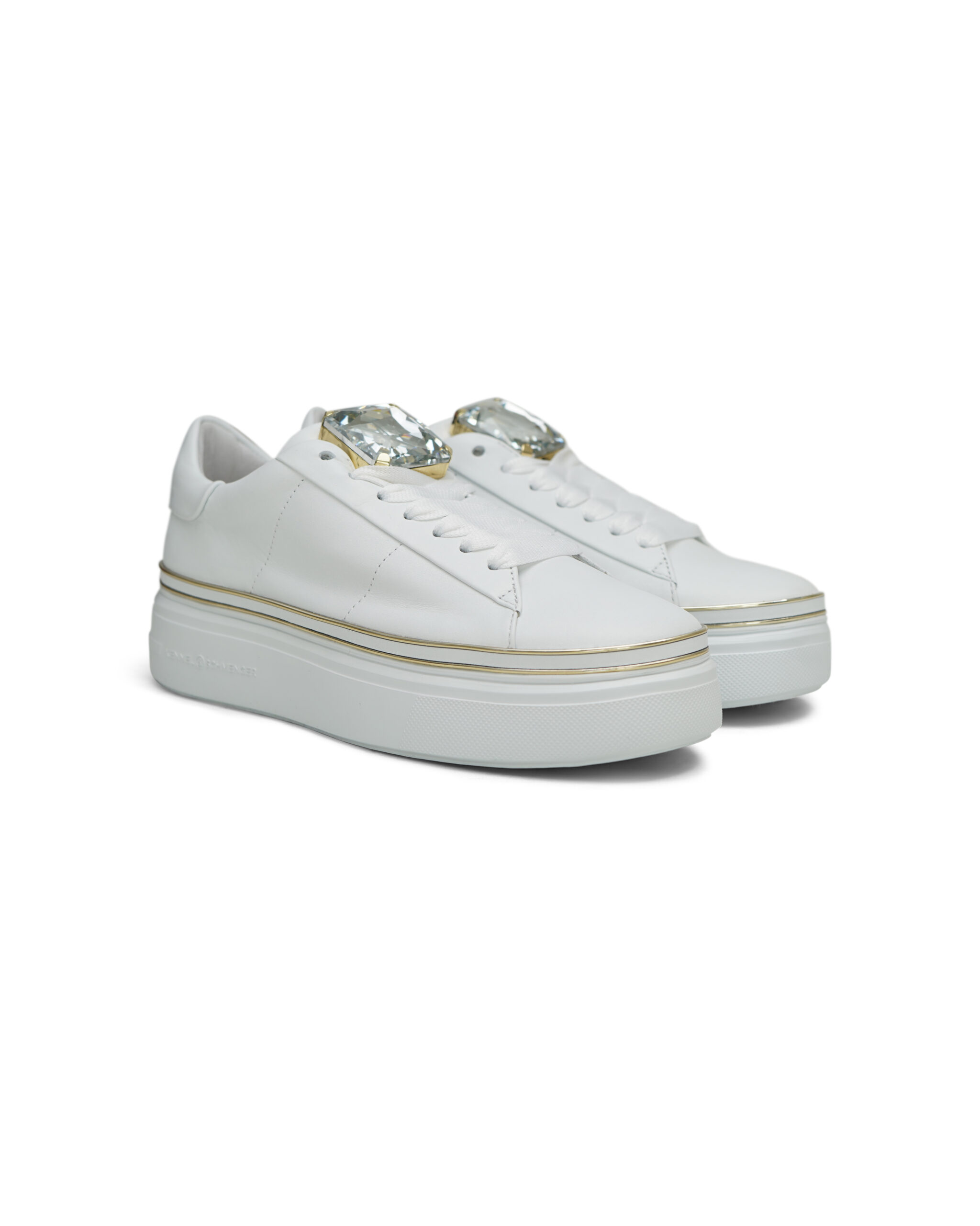 KennelSchmenger-Elan-Plateau-Sneaker-mit-Schmuckstein-Weiss-2 KennelSchmenger Elan Plateau Sneaker mit Schmuckstein Weiss 2