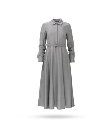 Max Mara 62210817 Marabu Kleid mit Gurtel Grau 2