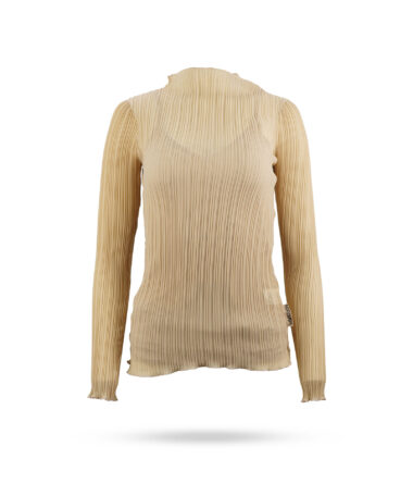 Patrizia Pepe Plissee Blusenshirt Camel 2C1218