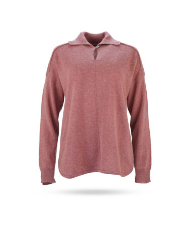 Repeat Cashmere Longpulli mit Kentkragen Marsala 100591 1