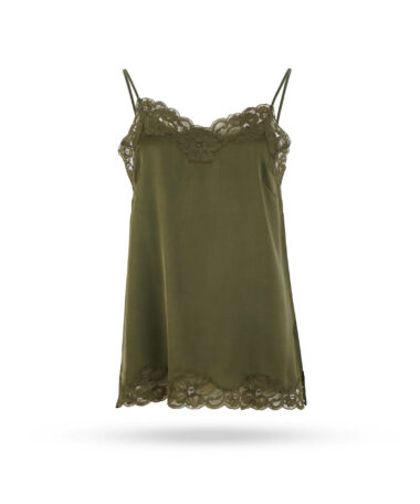 Repeat Seidentop mit Spitze 600394 Olive
