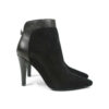 Studio Malori Stiefelette spitz hoch Schwarz Velour_1