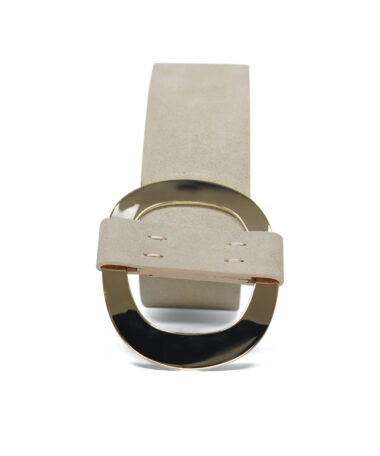 Liviana Conti Tailiengurtel Goldschnalle Beige