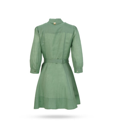 Twinset-Leinen-Blusenkleid-Avocado-231LM2XBB-2