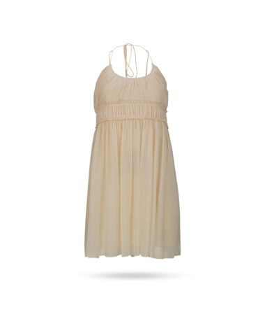 Patrizia Pepe Chiffon Kleid Vanille 2A2516 A061 1