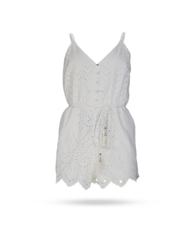 Patrizia Pepe Jumpsuit mit Lochstrickerei weiss 2T0032 A288 2