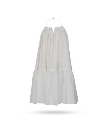 Patrizia Pepe Neckholder Kleid mit Volants Weiss 2A2527 A9B9 1