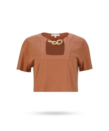 Patrizia-Pepe-Cropped-Shirt-mit-Kette-Cognac-2M4208-J030